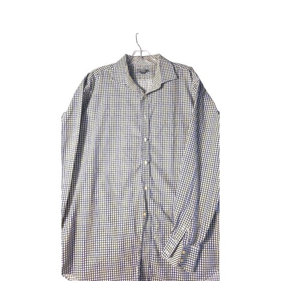 Johnston & Murphy XXL Tailored Cotton Check Shirt (Blue/Green/White) - Picture 6 of 7